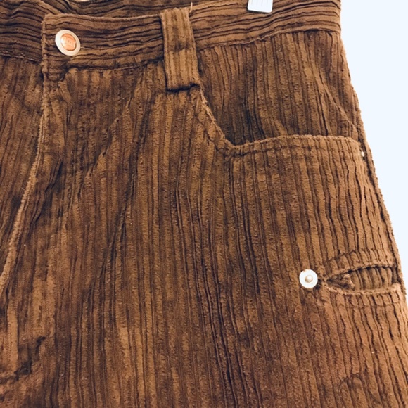 Vintage Y2K Starwear Chocolate Brown Corduroy Pants wide wale corduroy 13/14 - Picture 4 of 11